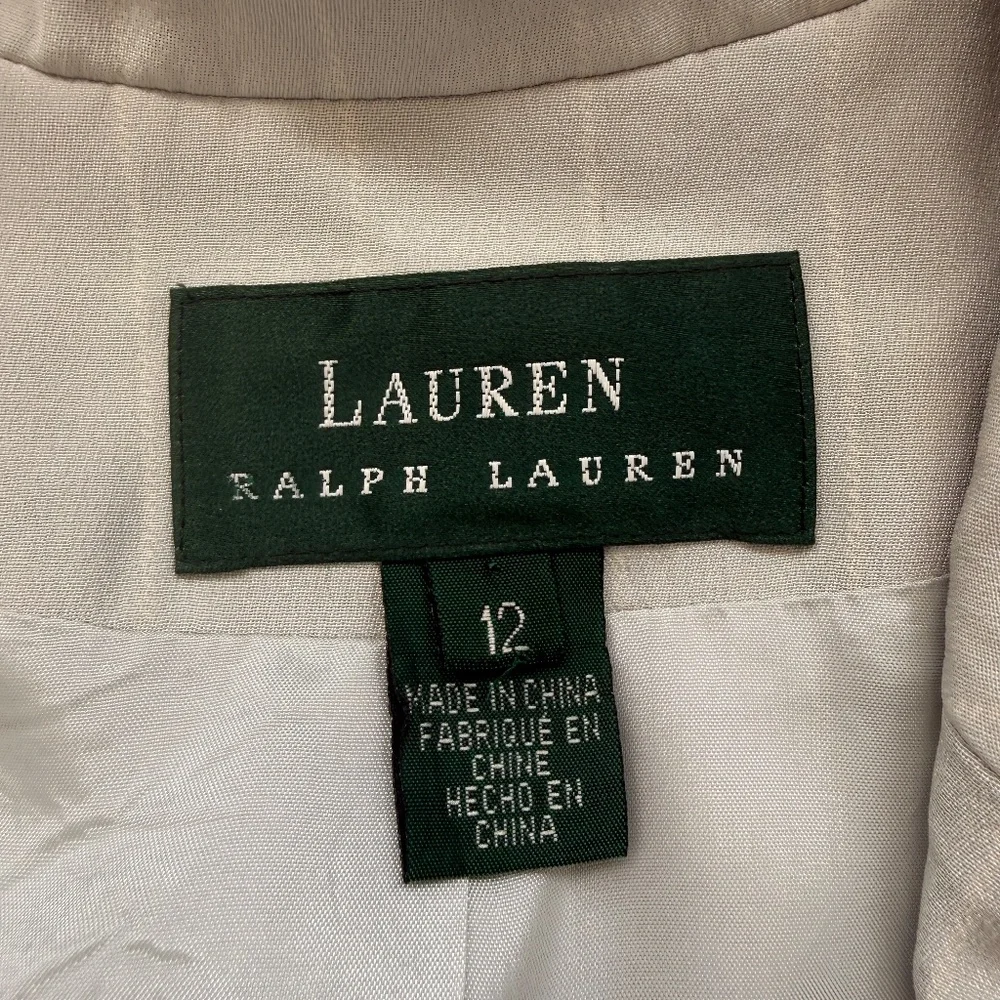 LAUREN Ralph Lauren | Silk Blend Blazer Jacket‎ | Size 12 | Light Blue - Picture 5 of 9
